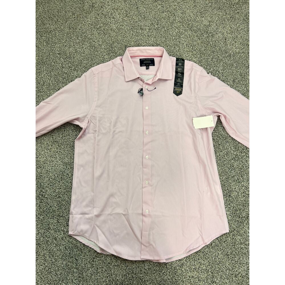 Report Collection Men Slim Fit Red Striped Button Up L/G